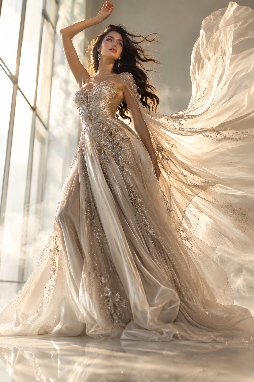 Champagne couture Vogue portrait: GPT Image 2 prompt