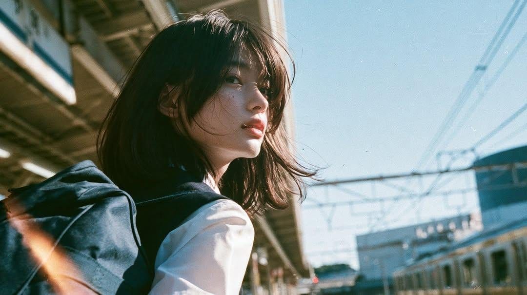Japanese train station portrait: GPT Image 2 prompt
