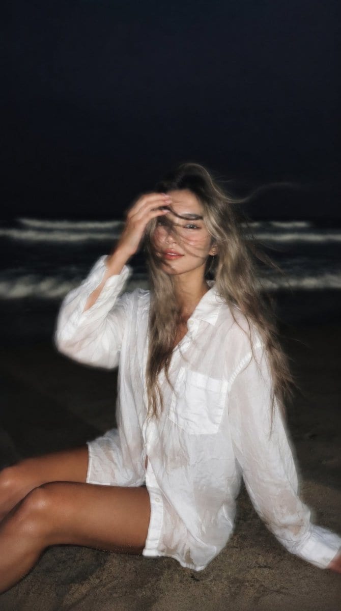 Night beach flash smartphone photo: GPT Image 2 prompt