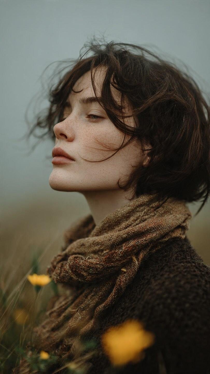 Windy meadow fine-art portrait: GPT Image 2 prompt