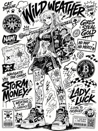 Black-and-white sticker-bomb street poster: GPT Image 2 prompt