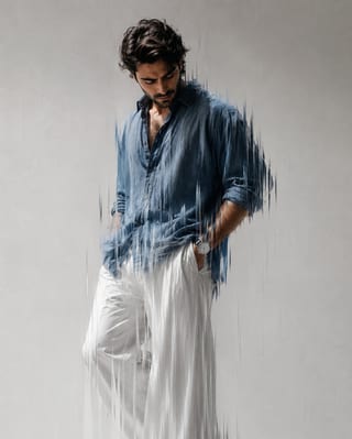 Glitch motion-blur editorial fashion portrait: GPT Image 2 prompt