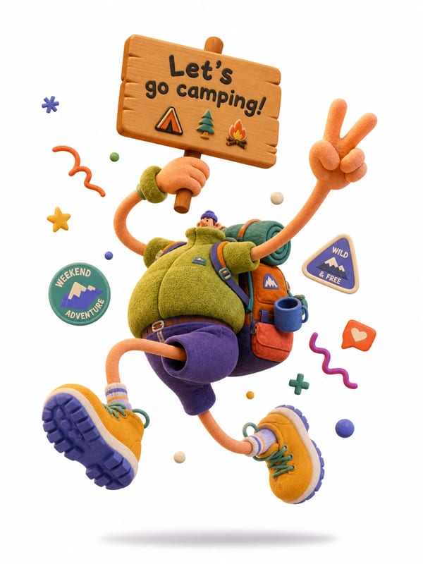 Exaggerated Camping Invite