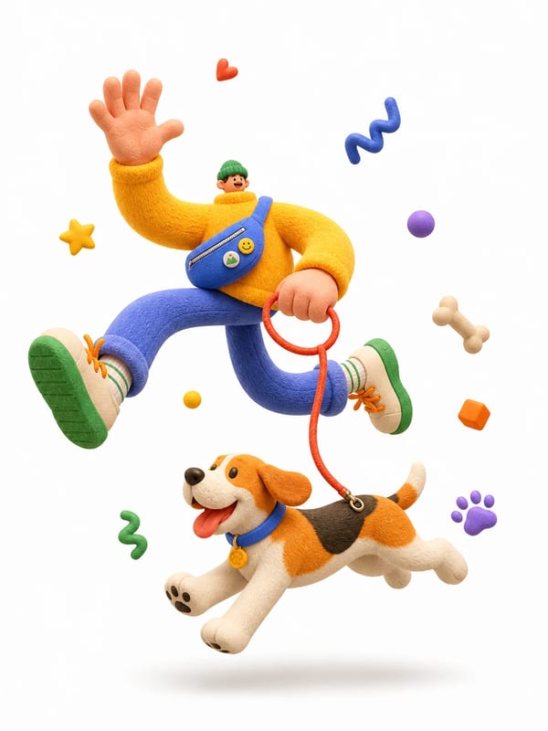Exaggerated Dog Walk
