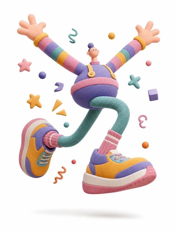 Exaggerated Pastel Leap