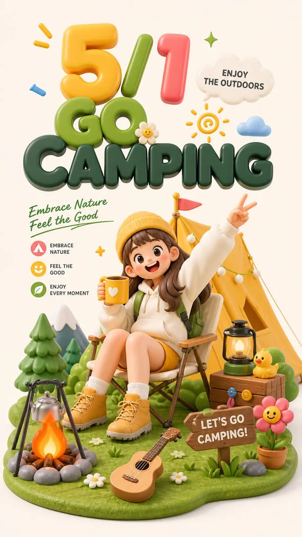 May Day Girl Camping