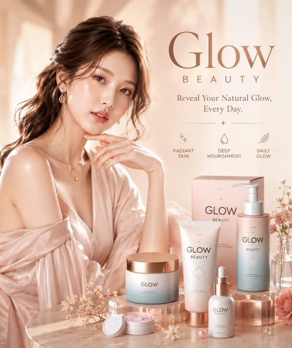 Pastel luxury skincare beauty campaign poster: GPT Image 2 prompt
