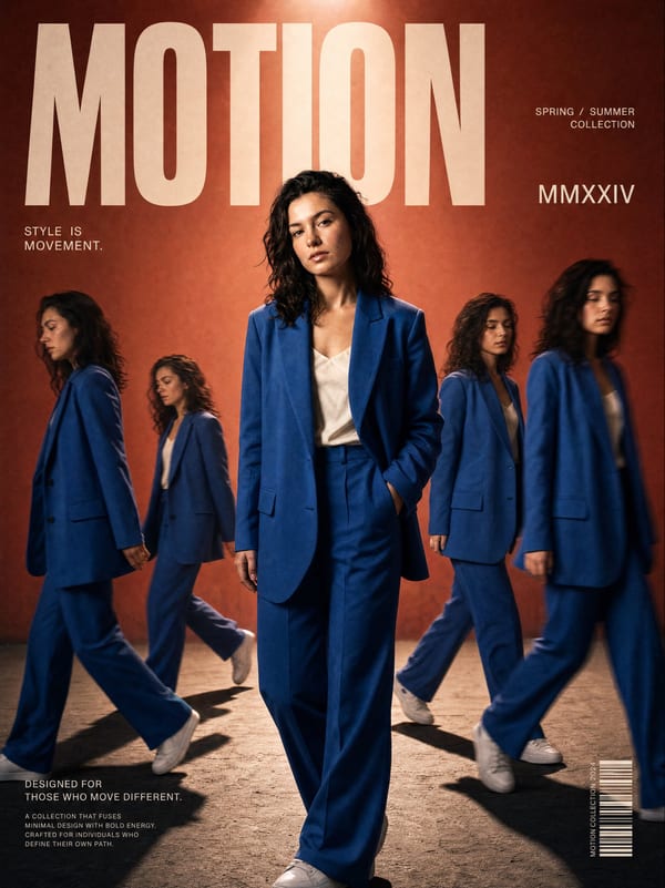 Streetwear editorial poster with motion clones: GPT Image 2 prompt