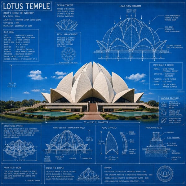 Landmark architectural blueprint poster set: GPT Image 2 prompt