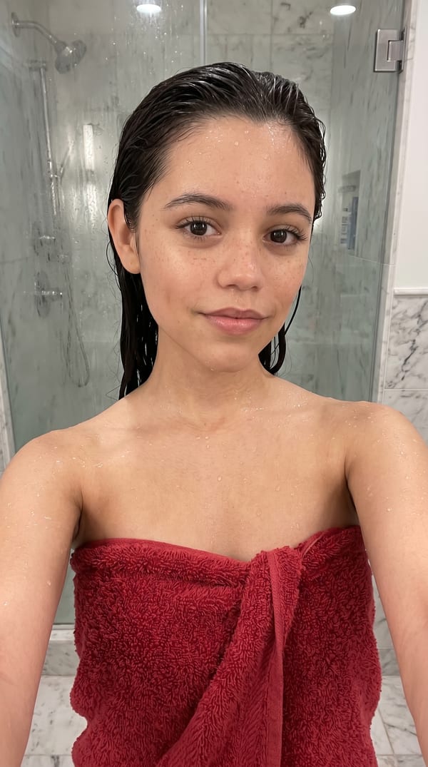 Wet-skin post-shower towel selfie: GPT Image 2 prompt