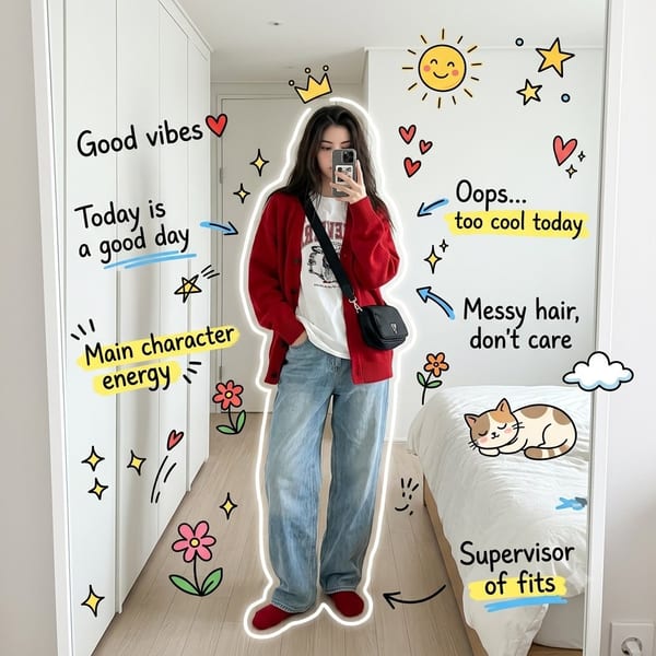 Gen Z mirror selfie doodle: GPT Image 2 prompt