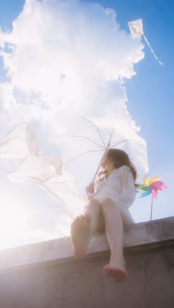 Dreamcore rooftop sky portrait: GPT Image 2 prompt