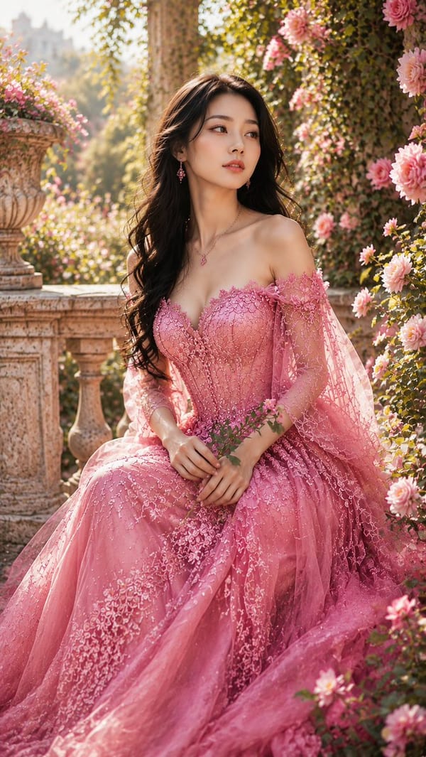 Sapphire palace garden portrait: GPT Image 2 prompt