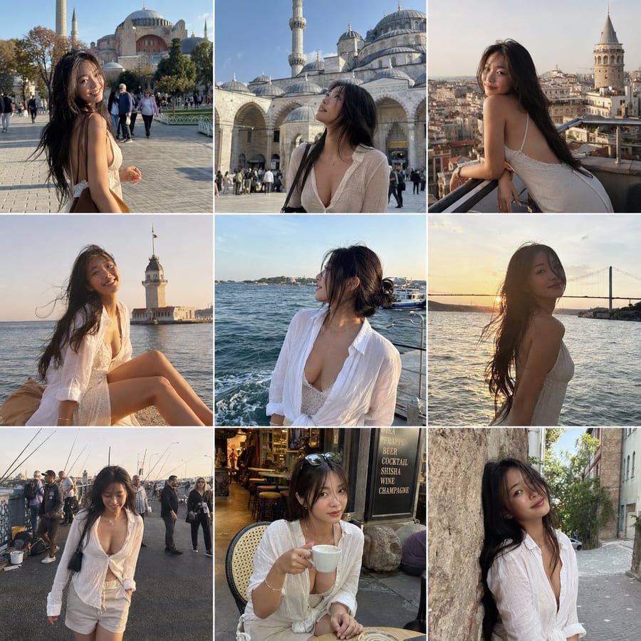 Istanbul travel 3x3 Instagram feed grid: Bonsai Image sample